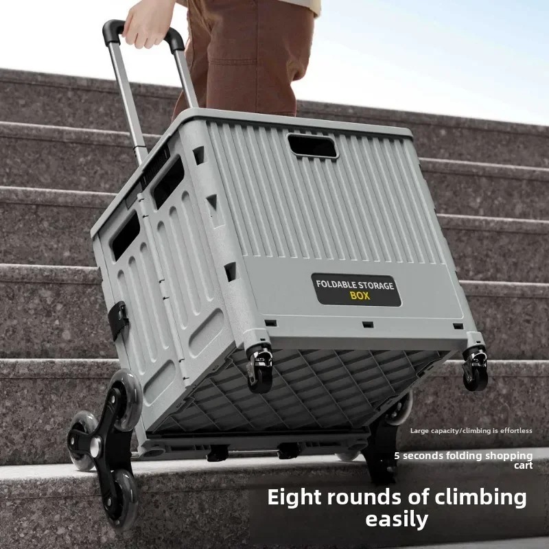 Sports Equipment Cart On Wheels - 折りたたみ式多目的ユーティリティカート、頑丈な食料品運搬用、ショッピング、キャンプ、ビーチ旅行、家庭用収納に最適な大型バスケット付き