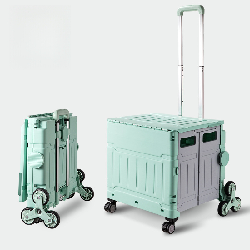 Sports Equipment Cart On Wheels - 折りたたみ式ショッピングカートスーパーマーケット家庭用階段昇降食料品トロリー屋外キャンプピクニックプルロッド食料品カート