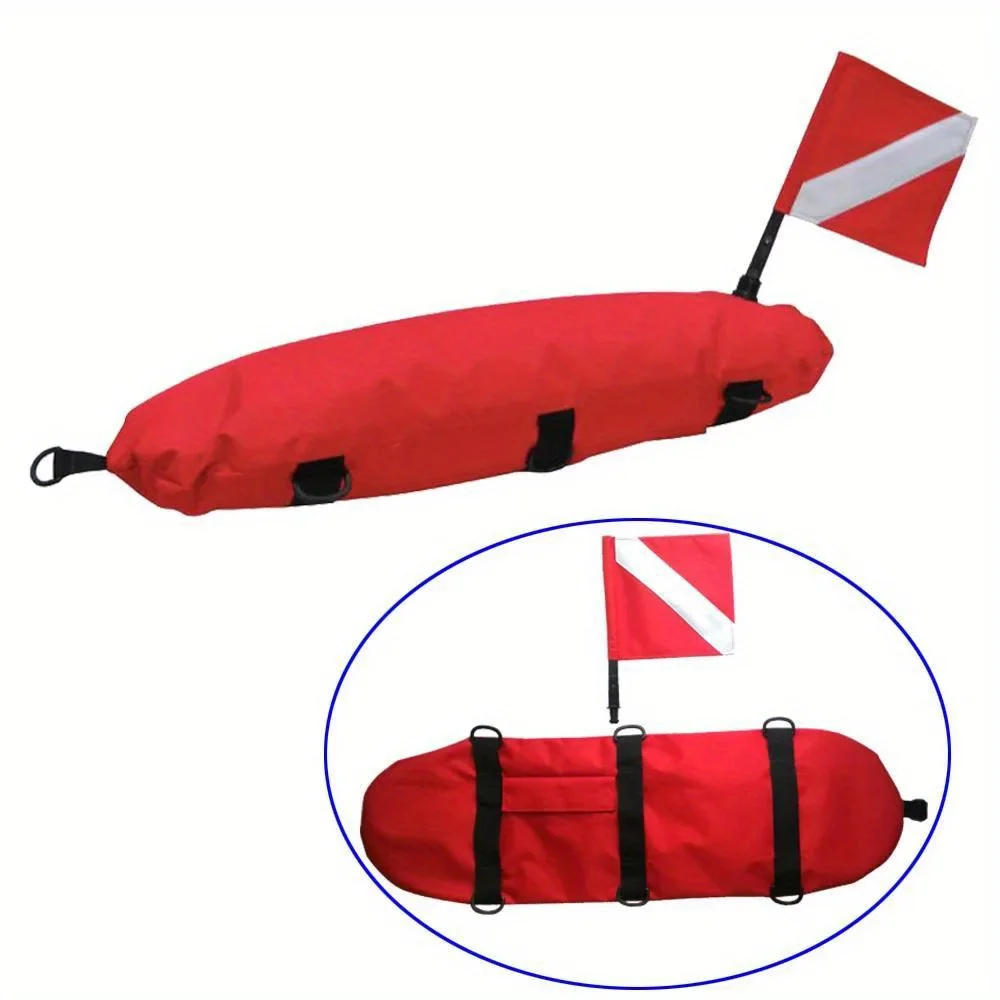 Pull Buoy Swimming - インフレータブルダイビング安全用サーフェスマーカーブイ、ダイバーダウンシグナルフロートブイ、スキューバダイビング、フリーダイビング、スピアフィッシング、トルピードブイ