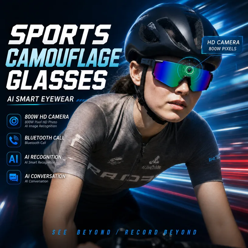 新型AIスマートスポーツカメラグラス、8MPカメラ搭載、HD - Sports Equipment In French のレビューと価格