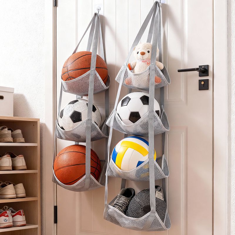 壁掛けボール収納バッグ メッシュポケットオーガナイザー バス - Sports Equipment Basketball のレビューと価格