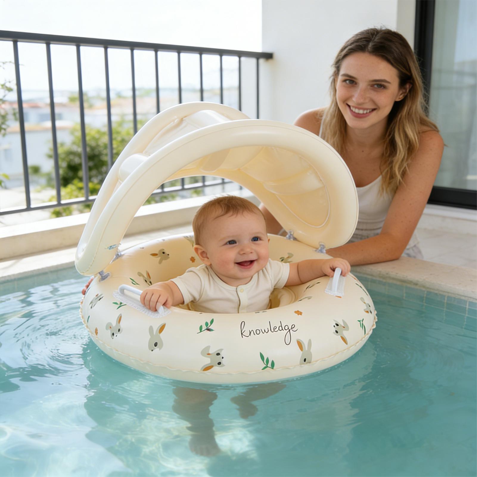 ベビー用浮き輪、取り外し可能なサンシェード付き、幼児用プール - Pull Buoy Swimming のレビューと価格