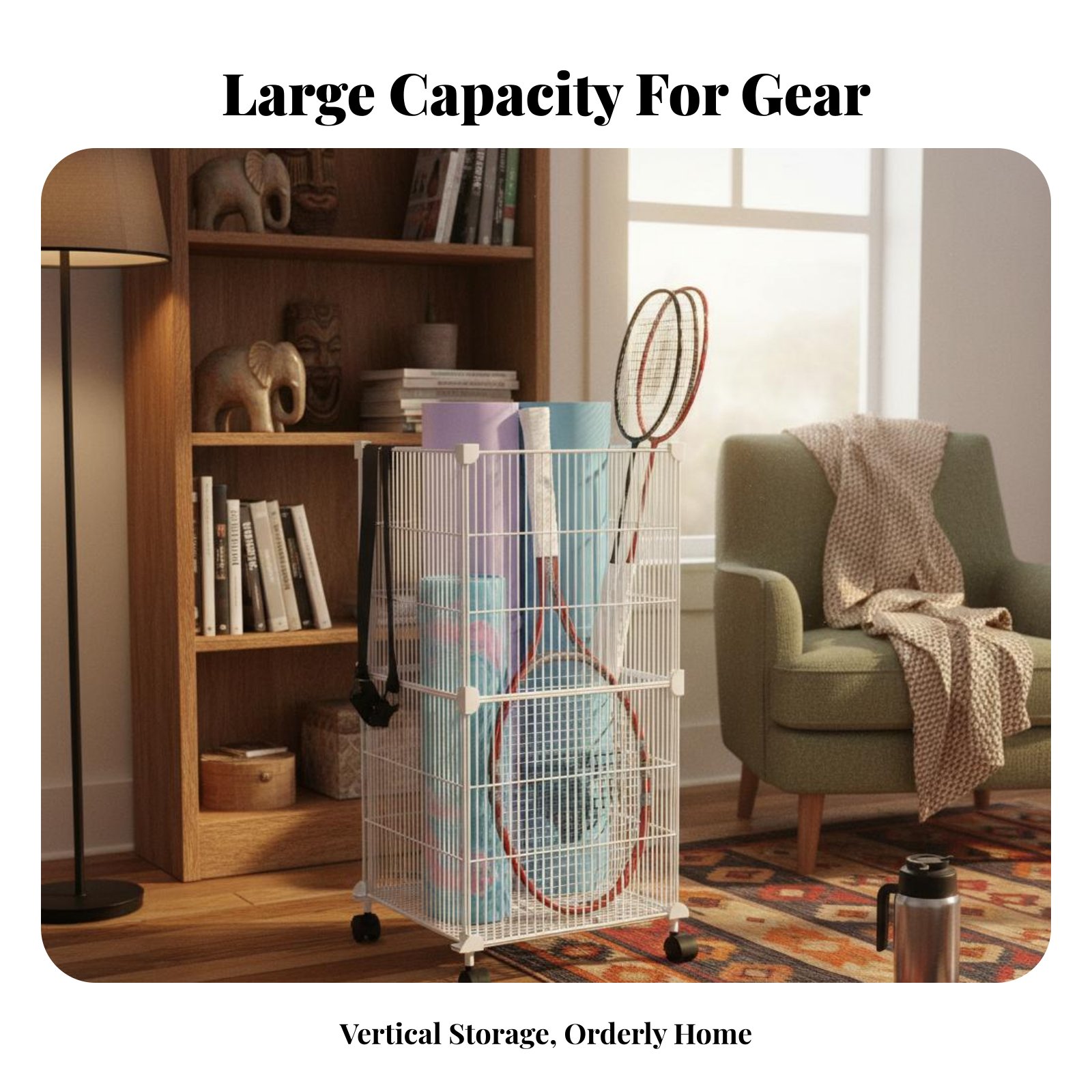 スポーツ用品収納カート 多用途スポーツギアオーガナイザーラッ - Sports Equipment Cart On Wheels のレビューと価格